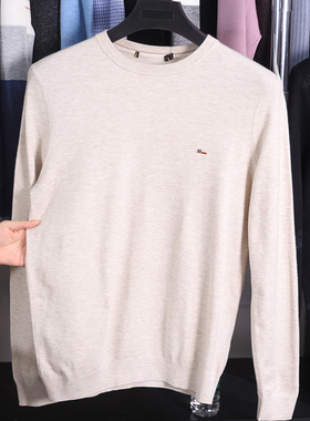 【H家】撤标撤柜！春秋季男士弹力纯色包芯纱长袖圆领针织衫上衣