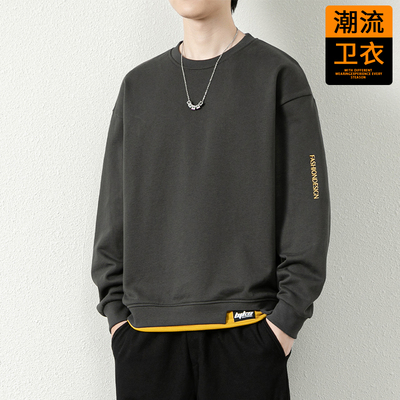 撤柜撤标(D)卫衣男春秋款时尚宽松休闲秋季百搭潮牌帅气长袖上衣