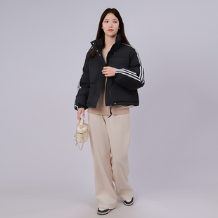【雅家】撤标撤柜！秋冬女士高腰条纹宽松韩版显瘦立领羽绒服外套