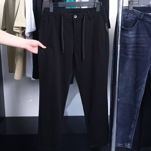 【H家】撤标撤柜！春秋季男士简约时尚大方净色微弹松紧腰休闲裤