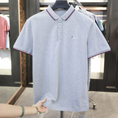 男纯色纯棉吸汗透气舒适商务休闲短袖 撤标撤柜夏季 polo衫 H家