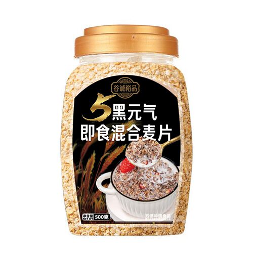 谷诚裕品 5黑元气即食麦片500克/罐*1罐