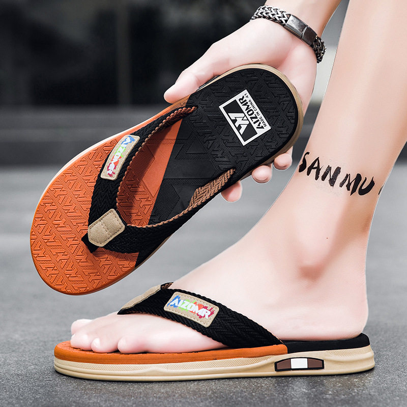 外贸原单高端外穿布带人字拖鞋男士高级感防滑防臭耐磨沙滩凉拖鞋