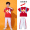 Chinese Youth Red Short Sleeves+White Pants