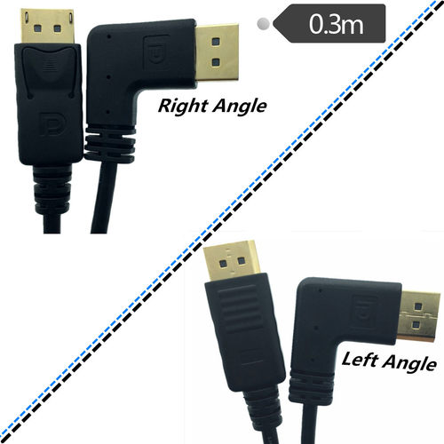 镀金90度左右弯头DP线 高清线 DisplayPort线 DP to DP 转接线