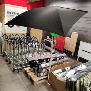 宜家弗利索遮阳伞黑色户外阳台沙滩雨具不含底座如需购买伞套加79