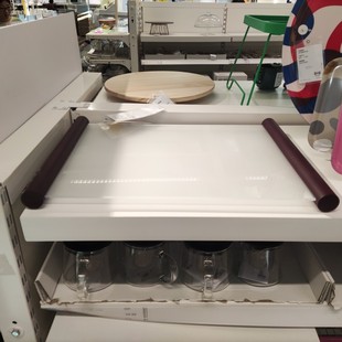 宜家旺布利卷轴托盘毛玻璃深红白色34x48cm简约北欧简约中式餐盘