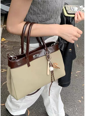 韩国小众手提凯莉包包女秋季2025新款潮时尚复古通勤包单肩斜挎包
