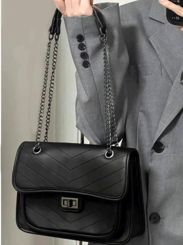 Сумка через плечо, сумка на одно плечо, модная универсальная цепь, в стиле Шанель, коллекция 2023, изысканный стиль, в западном стиле, на цепочке