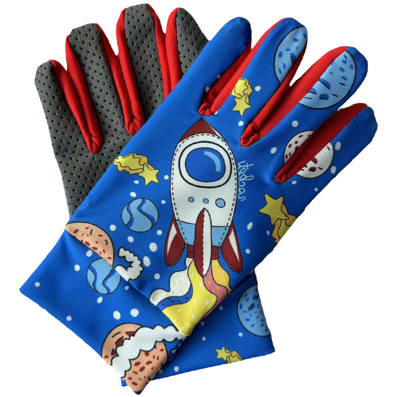 儿童透气防晒手套春秋五指速干防刺防滑高弹力耐磨骑马射箭蜘蛛侠