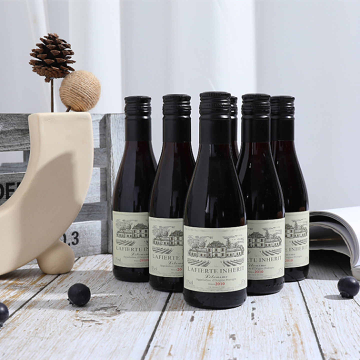 法国原瓶进口迷你小瓶拉斐红酒干红葡萄酒187ml6支套餐整箱礼盒