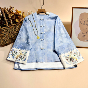 美伦「松鹤延年」新中式提花上衣女2026桑蚕丝刺绣高货外套高级感