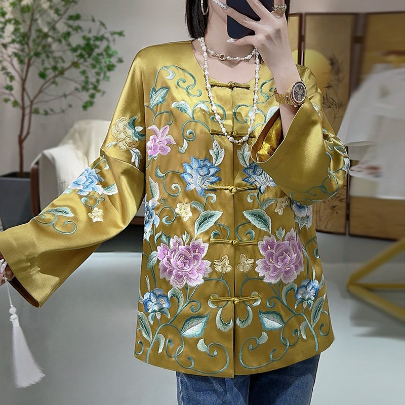 美伦中国风汉服新中式上衣2025国风繁花老钱风重工刺绣大码外套女
