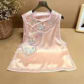 牡丹 重工刺绣百搭醋酸马甲高级感唐风上衣女 美伦2026国风新中式