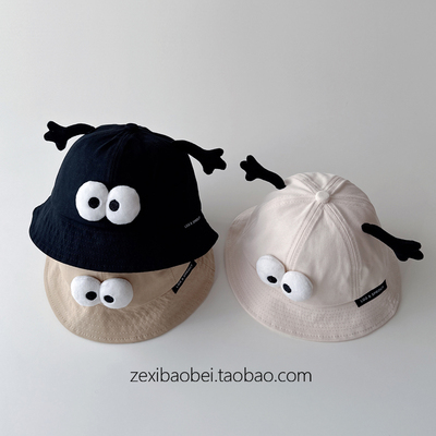 棉布材质婴儿渔夫帽可爱超萌