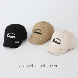 宝宝帽子春秋款鸭舌帽刺绣字母时尚百搭男女宝婴儿儿童棒球帽夏季