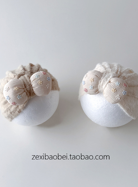 新生儿帽子春秋款婴幼儿胎帽公主百搭宝宝印度帽女宝小月龄套头帽