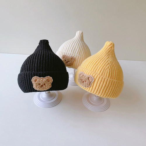 针织毛线婴儿毛线帽可爱超萌