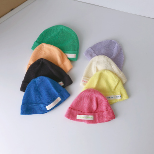 ins宝宝帽子秋冬薄款针织帽男女小童冬季婴儿套头毛线帽小孩2026