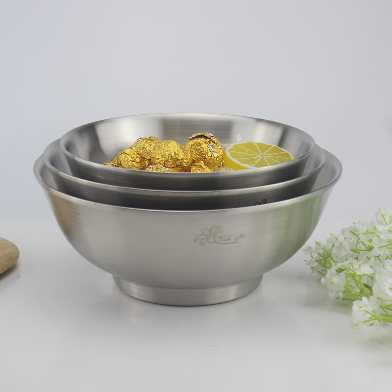 18/10不锈钢双层防烫面汤饭碗盆