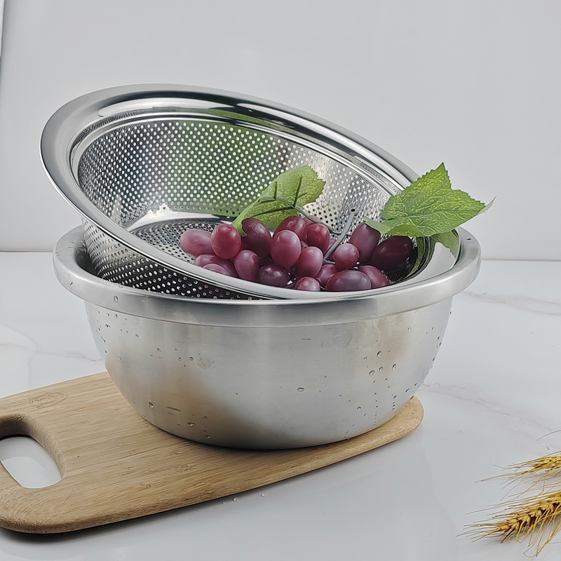 304不锈钢洗菜和面盆水果沥水篮