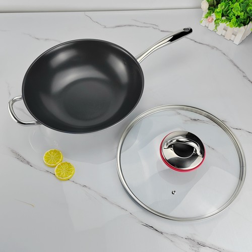 -博朗菲18-10不锈钢不粘炒菜锅32