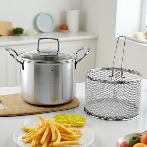 Chockmen18/10不锈钢油炸锅汤锅