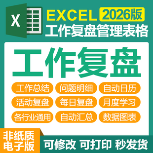 excel工作复盘表格软件每日直播间活动数据复盘待办问题明细表