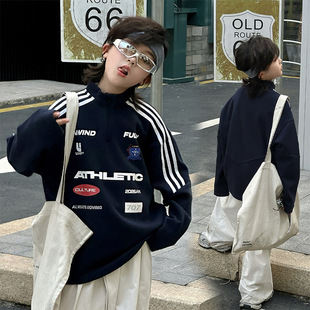 中大童男装一米二三四五六年级七八九十岁小孩春衣服宽松运动卫衣