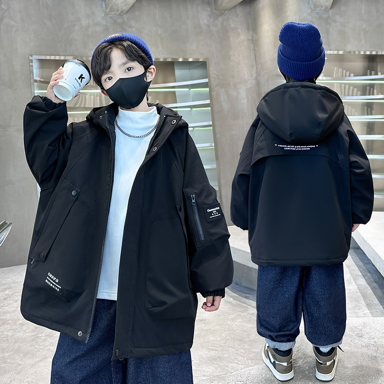 大童男装一米二三四五六年级七八九十岁小孩秋冬衣服夹棉加厚外套