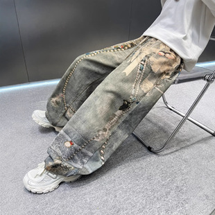 中大童男装一米二三四五六年级七八九十岁小孩男裤子弯刀牛仔春裤