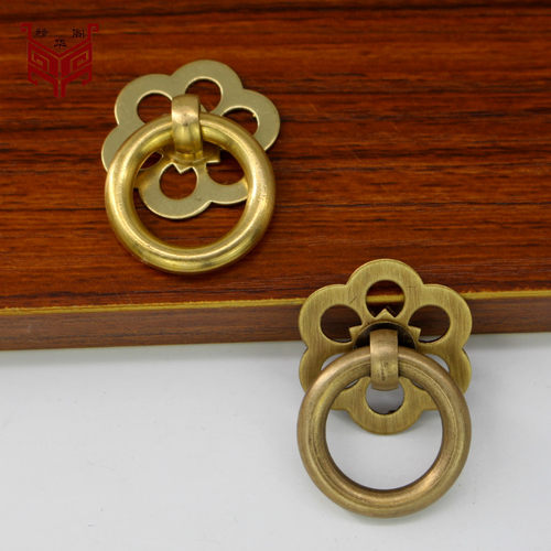 纯铜中药柜圆形抽屉拉手