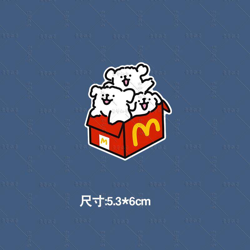 M记线条狗小标个性创意可爱卡通服装辅料衣服烫画贴t恤胶印贴贴画
