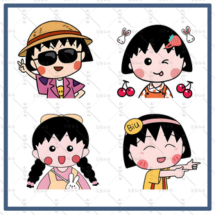 樱桃小丸子卡通可爱风烫画服装来图定制ins潮牌动漫周边印花