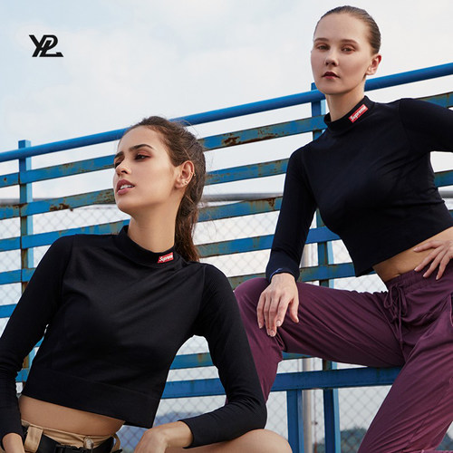 YPL联名款暴汗短款健身上衣女