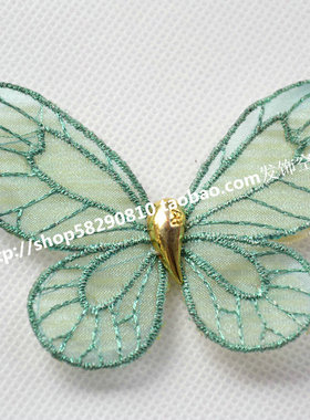 CHRIST正品发饰头饰/绢纱刺绣灵动甜美蝴蝶大小号刘海贴发夹