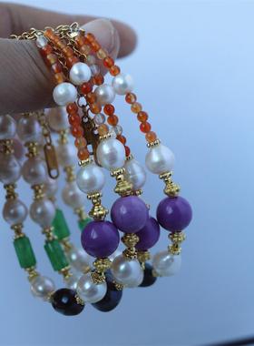 彩色水晶串珠手链女ins小众设计