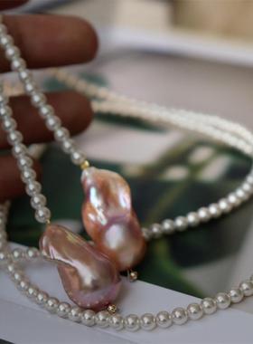 设计新款极光炫彩异形项链