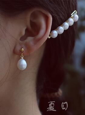 天然淡水发夹法式迷你边夹侧夹青蛙夹一字发饰