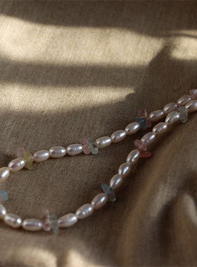 淡水珍珠女天然石颈链项链
