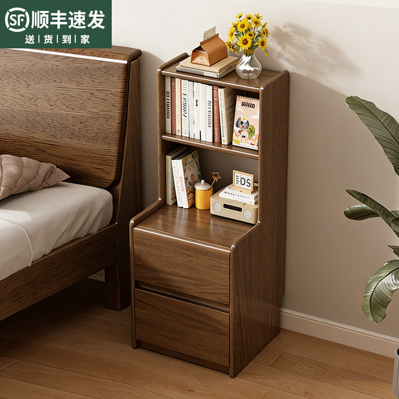 实木床头柜收纳柜橡胶木小型置物架新型卧室床边柜储物柜边柜柜子