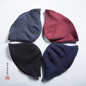 风新款男士亚麻文艺加绒渔夫帽M3P35图片