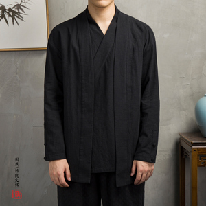 风棉麻男士汉服外套C77P95图片