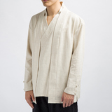 亚麻男士汉服领棉麻男装外套C77P90，男装民族服装，钱塘802
