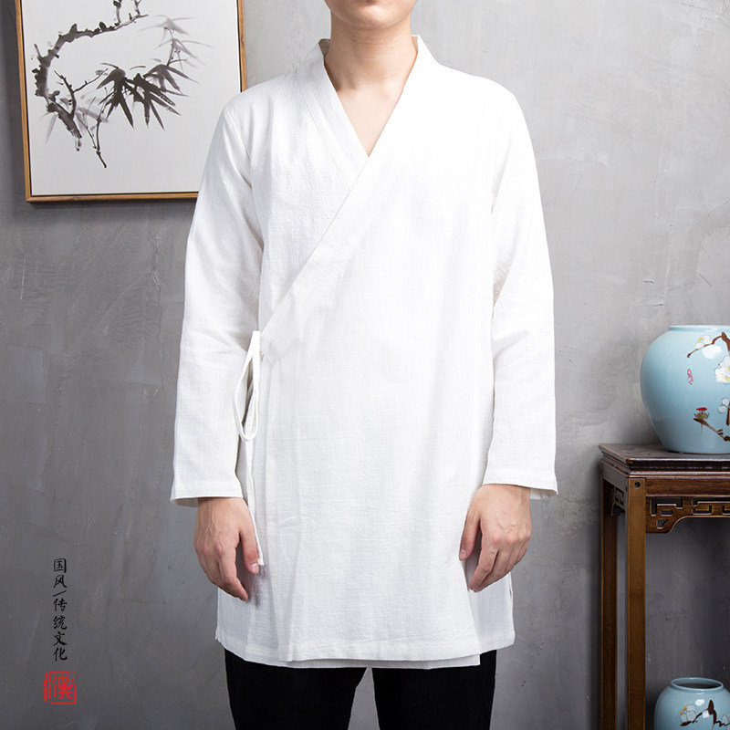 风男装棉麻男士中长款禅意汉服外套F80P85,男装民族服装,钱塘802