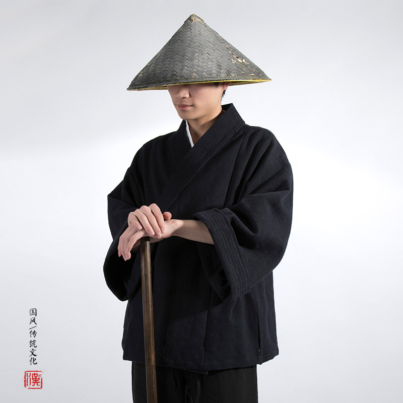 秋冬新款风男装棉麻加厚改良汉服H15AP120图片