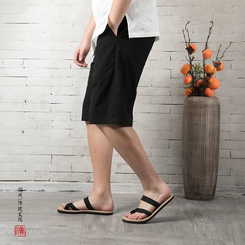 2025春夏新款男装亚麻裤短裤K379P55图片
