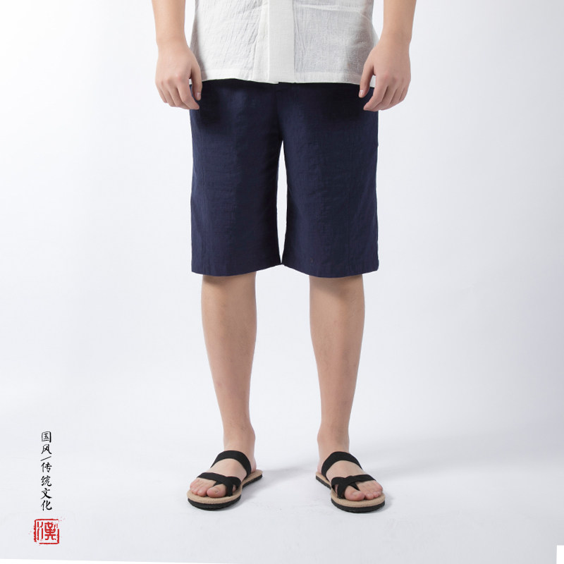 风男装棉麻男士亚麻休闲短裤K379P55,男装牛仔裤,钱塘802