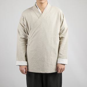 2025秋冬新款风男装棉麻汉服外套图片