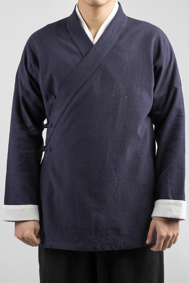 2025秋冬新款风男装棉麻汉服外套,男装民族服装,钱塘802